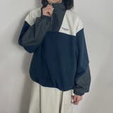 39チャコールグレー | 異素切替 フリースハーフZIPプルオーバー | NICOLE