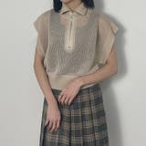 28オフホワイト | WEB限定メッシュハーフジップベスト | NICOLE