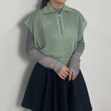 40グリーン | WEB限定メッシュハーフジップベスト | NICOLE