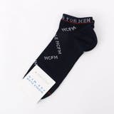 67ネイビー | ロゴデザインショートソックス | NICOLE