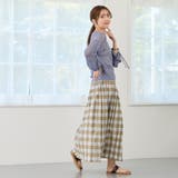 リバーシブルギャザースカート／表：チェック柄・裏：ストライプ柄 | NICOLE | 詳細画像2 