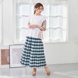 リバーシブルギャザースカート／表：チェック柄・裏：ストライプ柄 | NICOLE | 詳細画像4 