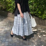 リバーシブルギャザースカート／表：チェック柄・裏：ストライプ柄 | NICOLE | 詳細画像5 