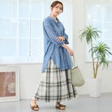 リバーシブルギャザースカート／表：チェック柄・裏：ストライプ柄 | NICOLE | 詳細画像8 