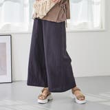 67ネイビー | リネン混イージーパンツ | NICOLE