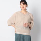 18ベージュ | Vネック5分袖サマーニット | NICOLE