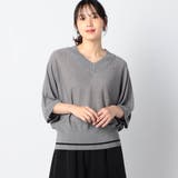 39チャコールグレー | Vネック5分袖サマーニット | NICOLE