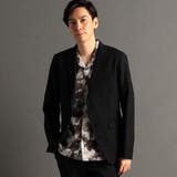 49ブラック | トリコットワッシャープリント セットアップジャケット | NICOLE