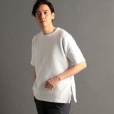 09ホワイト | サイドジップ 半袖ニットTシャツ | NICOLE