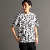 09ホワイト | ボタニカルプリント 半袖Tシャツ | NICOLE