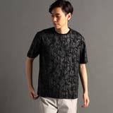 49ブラック | ボタニカルプリント 半袖Tシャツ | NICOLE