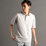 19ライトグレー | ブロックジャカードプリント 半袖ポロシャツ | NICOLE