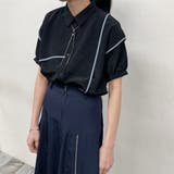 配色パイピング アシンメトリーブラウス | NICOLE | 詳細画像13