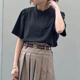 49ブラック | カンフー風フラワー刺繍ブラウス | NICOLE