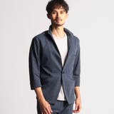 60ブルー | 7分袖イタリアンカラージャケット | NICOLE