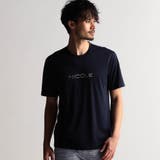 67ネイビー | ロゴ刺繍半袖Tシャツ | NICOLE