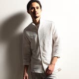 09ホワイト | 【RIELABO】シアーメッシュ七分袖スタンドシャツ | NICOLE