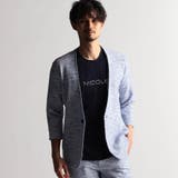 60ブルー | ハニカムジャガード5分袖パーカー・7分袖ジャケット | NICOLE