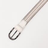 09ホワイト | ボンデッドレザーストレッチメッシュベルト | NICOLE