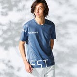64サックス | 【WEB限定】ビッグロゴプリント半袖Tシャツ | NICOLE