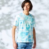 64サックス | 【WEB限定】ムラ柄ロゴプリント半袖Ｔシャツ | NICOLE