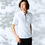09ホワイト | ランダムテレコショートレギュラーカラーポロシャツ | NICOLE