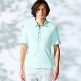 41ライトグリーン | ランダムテレコショートレギュラーカラーポロシャツ | NICOLE