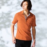 10オレンジ | 【WEB限定】ランダムテレコスキッパーポロシャツ | NICOLE