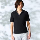 49ブラック | 【WEB限定】ランダムテレコスキッパーポロシャツ | NICOLE