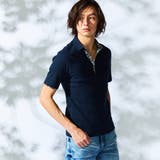 67ネイビー | 【WEB限定】ランダムテレコスキッパーポロシャツ | NICOLE