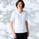 09ホワイト | ブリスターストライプＶネック半袖プルオーバー | NICOLE