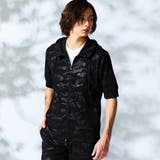 49ブラック | アラカルトエンボス5分袖フルジップパーカー | NICOLE