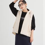 28オフホワイト | 異素材使いフードベスト | NICOLE