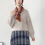 18ベージュ | ラメフリンジヤーンプルオーバー | NICOLE