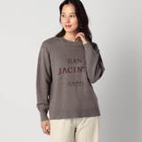 13ブラウン | ジャガード配色ロゴニット | NICOLE
