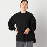 49ブラック | ニットブラウス ドッキングプルオーバー | NICOLE