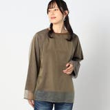 46カーキ | 長袖オーガンジーカットソー | NICOLE