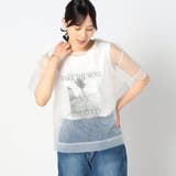 09ホワイト | 【2枚セット】リゾートプリントタンクトップ+オーガンジーTEE | NICOLE