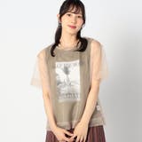 46カーキ | 【2枚セット】リゾートプリントタンクトップ+オーガンジーTEE | NICOLE