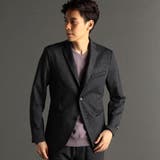 67ネイビー | DELEGANT メランジプリントジャージ セットアップジャケット | NICOLE