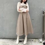 18ベージュ | ダブルベルテッドジャンパースカート | NICOLE