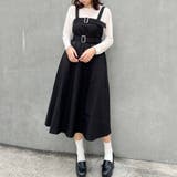 49ブラック | ダブルベルテッドジャンパースカート | NICOLE