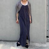 67ネイビー | フロントジップキャミワンピース | NICOLE
