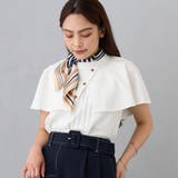 28オフホワイト | ケープ風デザインブラウス | NICOLE