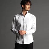 09ホワイト | リバーシブルドビー スタンドカラーシャツ | NICOLE