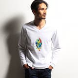 09ホワイト | 【RIELABO】グラフィック×ロゴプリントVネックTシャツ | NICOLE