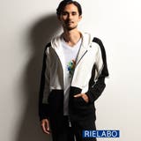 09ホワイト | 【RIELABO】パネル切り替えデザインジップアップパーカ | NICOLE