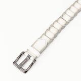 09ホワイト | ピースメッシュレザーベルト | NICOLE