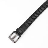 49ブラック | ピースメッシュレザーベルト | NICOLE