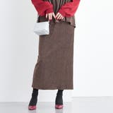 13ブラウン | リブベロアタイトスカート | NICOLE